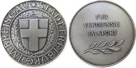 Sport Verdienstmedaille Bronze versilbert Freiburg (Breisgau) - für Verdienste im Sport, Wappen / Schrift, ca. 71 MM -