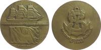 Polen Medaille Bronze Dar Mlodziezy - auf den Stapellauf des Segelschulschiffes, Dreimastvollschiff, Segelschiff über Flagge / Anker mit einem -