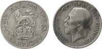 GB Großbritannien ab 1708 6 Pence Ag Georg V -