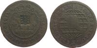 Brasilien 80 Reis Ku Joao VI als Prinzregent, Gegenstempel Wappen auf 40 Reis 1786 -
