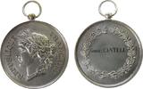 Frankreich tragbare Medaille Bronze versilbert Republique Francaise, Kopf der Marianne nach links / Georges Cantell (Gravur) im Kranz, Signatur C.T, ca, -