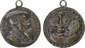 Personen tragbare Medaille Bronze versilbert Löffelholz Hans von Kolberg - Patrizier, Nürnberg, Büste nach rechts / Wappen, v. Matthes Gebel, ca.36,5 MM, s -