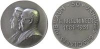 Personen Medaille Silber Breuninger E. - auf das 50jährige Geschäftsjubiläum, Brustbilder des Ehepaares nach links / Mehrzeiler, v. Hedblom, Rand: -