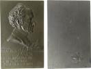 Personen Plakette (einseitig) Bronze Martinelli Ludwig (1833-1913), Schauspieler, auf sein 50jähriges Bühnenjubiläum, einseitig, von H. Schäfer, 35,6 x 54,8 M -