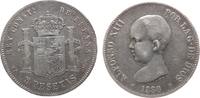 Spanien 5 Pesetas Ag Alfons XIII, MP-M, CC:16011, kleine Randfehler -