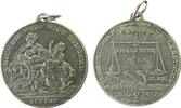 vor 1914 tragbarer Jeton Messing versilbert Not und Teuerung - auf die Notzeit 1816-1817, sitzende Mutter mit zwei Kindern - O gib mir Bord mich hungert -