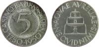 Casino Jeton zu 5 Mark Silber Baden-Baden - 200 Jahre Casino, Brunnen, ca. 32 MM, ca. 13 Gramm, etwas fleckig -