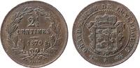 Luxemburg 2 1/2 Centimes Br Willem III, ohne Punkt, winzige Randfehler -