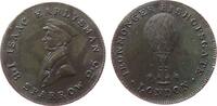 Großbritannien Medaille Bronze Earlysman Issac - auf den Ballonaufstieg in Oxford, Brustbild nach links / Ballon, v. T. Wyon, ca. 23 MM, minimal dezentr -