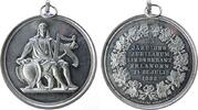 Musik tragbare Medaille Zinn Erlangen - auf das 25-jähriges Jubiläum Liederkranz, Sitzender Jüngling mit Leier, Lorbeerkranz und Schild / Mehrzeiler im -