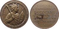 Städte Medaille Bronze Quedlinburg - auf die 1000-Jahrfeier, König Heinrich I. Hüftbild mit Lanze und Schild nach rechts / Mehrzeiler, ca. 50,5 -