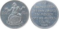Weimarer Republik Medaille Aluminium Dresden - auf die Wucherer, fetter, nackter Mann sitzt auf einer Getreidegarbe, von Hörnlein, 38 MM, feine Kratzer, kl -