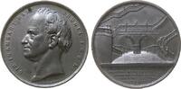 Großbritannien Medaille Zinn Brunel Isambart Marc Sir - auf die Fertigstellung des Thames Tunnels, Büste nach links / die zwei Eingänge zum Tunnel, v. J -