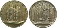 Italien Medaille Bronze vergoldet Mailand - auf die 500-Jahrfeier der Grundsteinlegung des Doms, Außenansicht / Innenansicht, 47,5 MM, etwas flec -