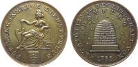 Hamburg Verdienstmedaille Silber vergoldet Patriotische Gesellschaft von Hamburg, für langjährige Dienstjahre, Bienenkorb 1765, sitzende Hammonia, ca. 27, -