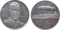 Luftfahrt Medaille Silber Eckener Hugo - LZ 126, auf die Überführung des Luftschiffes LZ 126 in die USA, Brustbild von vorn / Zeppelin LZ 126 über -