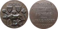 Italien Medaille Bronze Rom - auf die Ausstellung der antiken sienesischen Kunst, Mostra dell'arte Antica Senese, Romulus und Remus unter Wölfin -