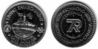 Kanada 1 $ Ni British Columbia,Richmond, Minoru Kapelle, Logo /33 MM -