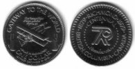 Kanada 1 $ Ni British Columbia,Richmond, Doppeldecker, Logo /33 MM -