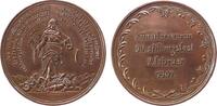 Städte Medaille Bronze Bremen - auf das 50. Stiftungsfest des Künstlervereins, stehende Pax mit Ölzweig und Horn auf Armaturen / Mehrzeiler, ca. -