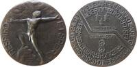 Weimarer Republik Medaille Bronze Rheinlandräumung - Numismatische Gesellschaft Wiesbaden-Mainz, befreit aufatmender Mensch mit ausgebreiteten Armen sich d -