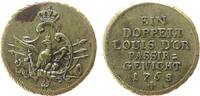 vor 1914 Passiergewicht zu 2 Louis d'or Messing Friedrich II. (1740-1786), Brandenburg-Preussen, gekrönter Adler auf Armaturen / Mehrzeiler, ca. 27 MM, ca. 13,20 Gramm, -