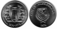 Kanada 1 $ KN Mississauga,Port Credit, Wachturm im Blätterkranz, Wappen /32 MM -