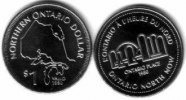 Kanada 1 $ Ni Ontario North,Ontario Place, Landkarte /32 MM -