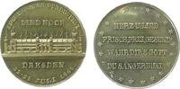 Musik Jeton Bronze vergoldet Dresden - erstes Deutsches Sängerbundfest, Festhale / Mehrzeiler, ca. 26,2 MM -