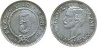 Sarawak 5 Cents Ag C.Brooke, H, teilweise rauher Schrötling, selten -