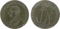 Jetons & Notgeld Jeton Messing Friedrich August I von Sachsen (1806-27), Brustbild nach links / Amor mit Anker - Liebe und Hoffnung, v. Lauer, ca. 24 M -