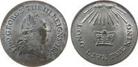 Großbritannien Jeton Kupfer versilbert Georg III. (1760-1820) - Long live the King, Büste nach rechts / Krone unter Sonnenstrahlen, v. Kettle, ca. 25 -