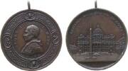 Vatikan tragbare Medaille Bronze Leo XIII (1878-1903) - auf den Petersplatz, Brustbild nach links / Petersplatz mit Obelisk, Signatur: S.J., ca. 47 MM, kl -
