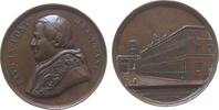 Vatikan Medaille Bronze Pius IX (1846-1878) - auf die Erweiterung der Psychiatrischen Klinik, Brustbild nach links / Ansicht der Klinik, v. Bianc -