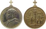 Vatikan Medaille Bronze vergoldet Leo XIII (1878-1903) - auf sein 50. Priesterjubiläum, Brustbild nach links / Kirchenszene, v. Bobin, ca. 47 MM, -