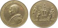 Vatikan Medaille Bronze vergoldet Leo XIII (1878-1903) - auf sein 25. jähriges Pontifikatsjubiläum, AN XXV, Brustbild nach links / Religio thront -