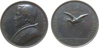 Vatikan Medaille Bronze Pius IX (1846-1878) - auf seine Rückkehr nach Rom, Brustbild nach links / Taube mit Palmenzweig, v. Gayrard, ca. 60 MM, e -