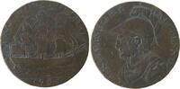GB Großbritannien ab 1708 1/2 Penny Token Kupfer John Jordan - Gosport (Hampshire), behelmte Büste von Sir Bevois nach links / Segelschiff nach rechst PRO BONO PUBLICO, -
