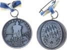 Schützen nach 1945 tragbare Medaille Bronze versilbert Nürnberg - auf das erste Bayerische Bundesschiessen, Wappen / stilisierte Burg, ca. 39 MM -