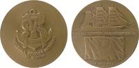 Polen Medaille Bronze Dar M?odzie?y - auf den Stapellauf des Segelschulschiffes, Dreimastvollschiff, Segelschiff über Flagge / Anker mit einem -