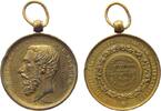 Belgien tragbare Medaille Bronze vergoldet Leopold II - Landwirtschaftsausstellung in Ostflandern, v. Lemaire, ca. 41 MM, Randfehler -