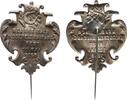 Musik Abzeichen Bronze versilbert Neubreisach (Neuf-Brisach) - auf das II. Oberels. Gaugesangsfest, Mehrzeiler unter Laute, einseitig, ca. 34 x -