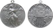 Musik tragbare Medaille Aluminium Nürnberg - auf das 8. Sängerbundesfest, Muse zwischen Wappen beim Gesang / Burgansicht über Mehrzeiler, ca. 36 MM -