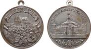 Musik tragbare Medaille Bronze versilbert Coburg - auf das 7. Fränkische Sängerfest, Sachsen-Coburg-Gotha, Burg über zwei Wappen / Festhalle, v. Lauer, -
