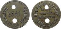 Jetons & Notgeld Biermarke Messing Coburg - Hofbrauhaus, 1/2 Liter Bier, beidseitig Schrift, 2x gelocht, Punze 2541, ca. 30 MM -