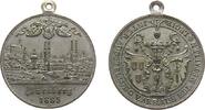 Städte tragbare Medaille Bronze versilbert Nürnberg - auf die Internationale Ausstellung von Arbeiten aus edlen Metallen, Stadtansicht / reich verzierter -