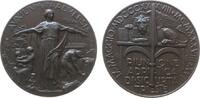 Italien Medaille Bronze Triest - auf das 100jährige Bestehen der Triestiner Versicherungsgesellschaft, Lanze vor Marcuslöwe / Allegorie zw. Bauer -