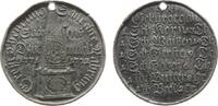 vor 1914 Medaille Zinn Sachsen - auf die große Teuerung, Sockelpyramide mit Wappen / Mehrzeiler, ca. 44,8 MM, gelocht, starke Randfehler -