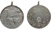Niederlande tragbare Medaille Bronze versilbert Wilhelmina (1890-1948) - auf die Geburt von Prinzessin Juliana, Kriegerin mit Palmzweig und Löwe zu Füßen nebe -