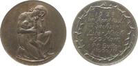 Weimarer Republik Jeton Bronze vergoldet Not und Teuerung, Sachsen, auf die Inflation, Mutter mit Kind / Lebensmittelpreise im April 1923, v. Hörnlein, -